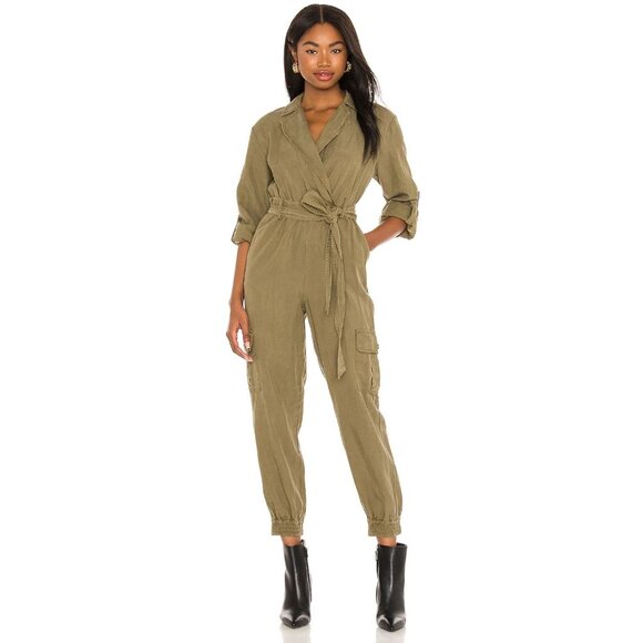 Alice and Olivia Bessie Jumpsuit In Olive Size 4
